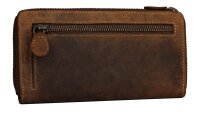 FFelsenfest Vintage Damen Geldb&ouml;rse gro&szlig; antikbraun