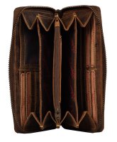 FFelsenfest Vintage Damen Geldb&ouml;rse gro&szlig; antikbraun