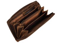 FFelsenfest Vintage Damen Geldb&ouml;rse gro&szlig; antikbraun