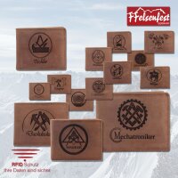 FFelsenfest Geldb&ouml;rse Zimmerer-Schreiner mit Zunft Wappen I RFID-Schutz