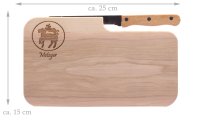 Brotzeitbrett mit Zunft Zeichen I Geschenk f&uuml;r Metzger-Handwerker I 25,5x14,5x1,3cm
