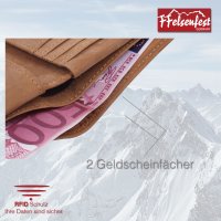 FFelsenfest Geldb&ouml;rse mit Dachdecker Zunft-Wappen I RFID-Schutz