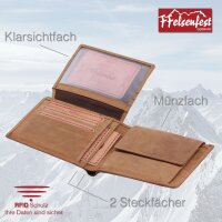 FFelsenfest Geldb&ouml;rse Torwart Vintage braun I mit RFID-Schutz I ca.12,5x10x2,5cm