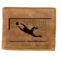 FFelsenfest Geldb&ouml;rse Torwart Vintage braun I mit RFID-Schutz I ca.12,5x10x2,5cm