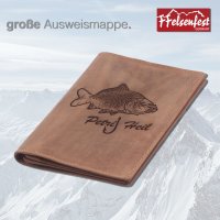 FFelsenfest Leder-Ausweismappe mit Karpfen Motiv I ca....