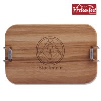 FFelsenfest Brotzeitdose mit Gravur Zunftzeichen I Geschenk f&uuml;r Stuckateur I Handwerker