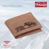 FFelsenfest Geldb&ouml;rse mit Gravur Jagd Wildschwein...
