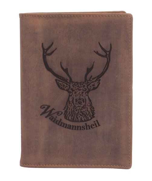 FFelsenfest Jagdmappe Leder mit Waidmannsheil Motiv  I ca. 16,5x12x1,5cm #1
