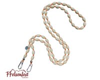 Handykette Lang-Crossbody Holz oval orange I 15x10 mm I  L&auml;nge ca. 138 cm