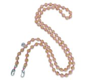 Handykette Lang-Crossbody Holz faceted round pink I 12 mm...