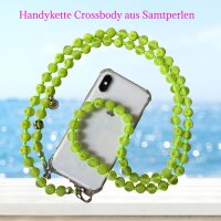 Handykette Perlen -Samtperlen Crossbody  I &oslash;12mm I...