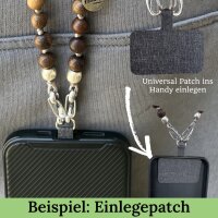 Handykette Lang Perlen oval Samtperlen  I &oslash;21x11 mm I L&auml;nge ca. 138 cm I H0123