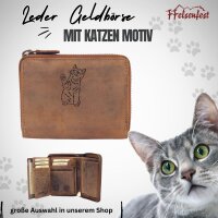Geldb&ouml;rse mit Katze I Lederb&ouml;rse mit katzen