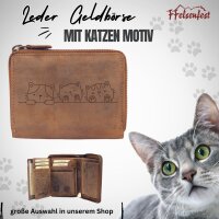 Geldb&ouml;rse mit Katzen Motiv I Lederb&ouml;rse mit katzen