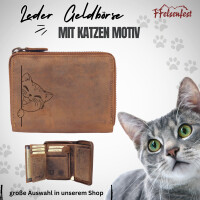 Portmonee mit Katzen Motiv I Lederb&ouml;rse mit katzen