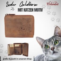 Brieftasche-Geldbeutel  mit Katzen.Motiv I Lederb&ouml;rse mit katzen