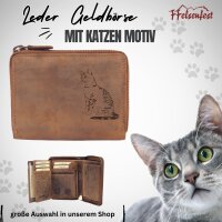Geldb&ouml;rse mit Katze Motiv I Lederb&ouml;rse mit katzen