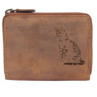 Geldb&ouml;rse mit Katze Motiv I Lederb&ouml;rse mit katzen